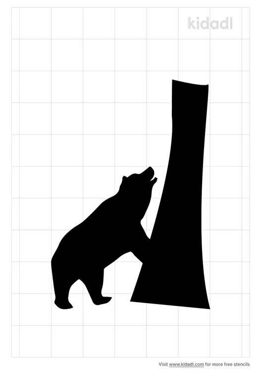 Black Bear Climbing A Tree Stencils