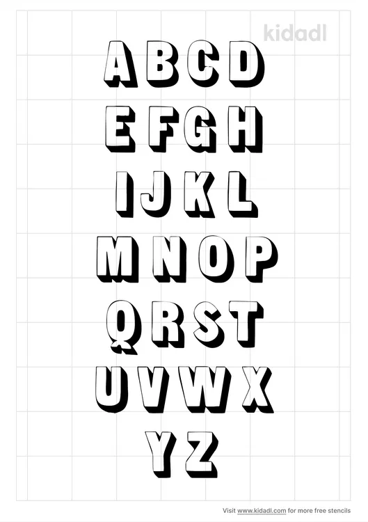 Block Letters With Shadow Font Stencils