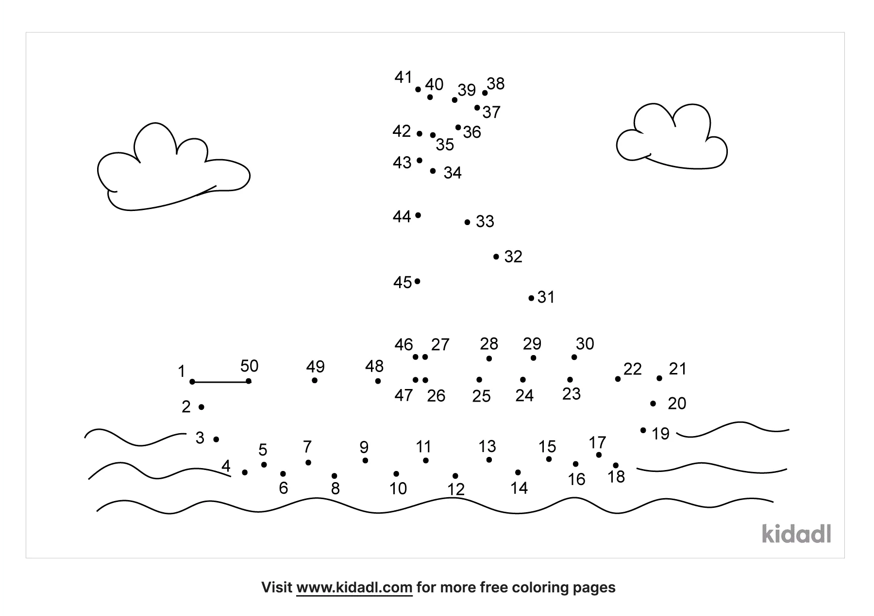 Free Truck Medium 1 50 Dot To Dot Printables For Kids Kidadl