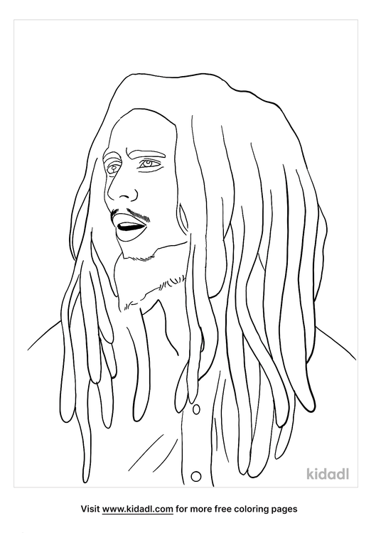 Bob Marley Coloring Pages Free Music Coloring Pages Kidadl