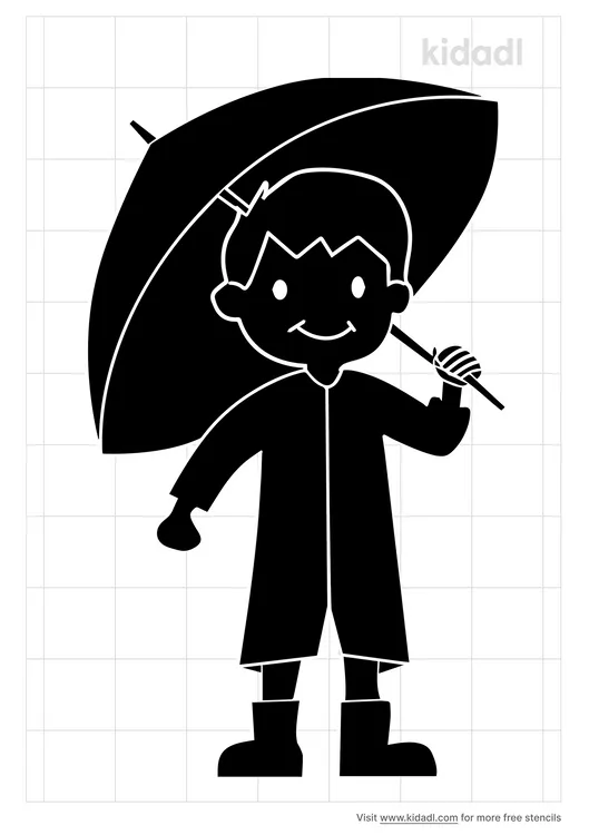 Boy With Umbrella Stencils