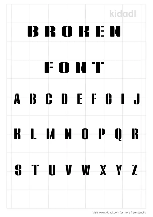 Broken Line Font Stencils