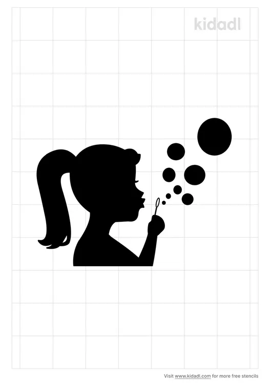 Bubble Girl Stencils