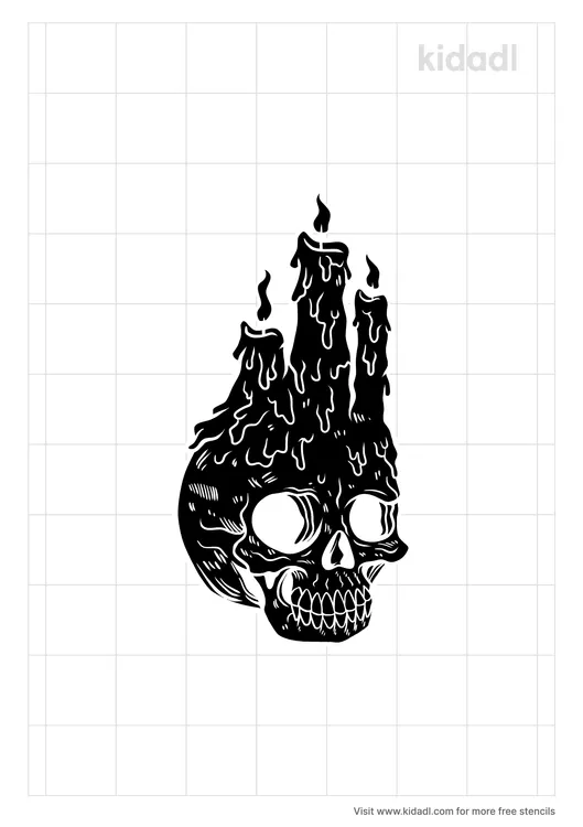 Candle Skull Stencils