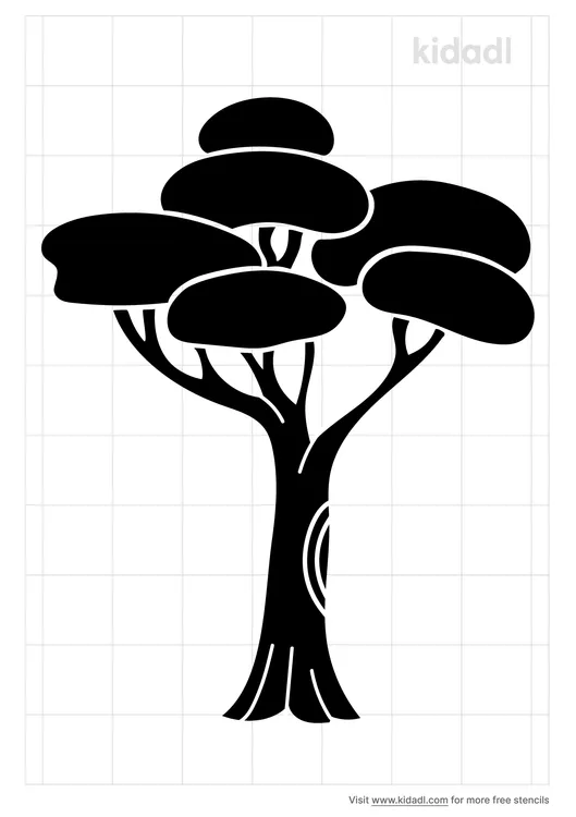 Cartoon Jungle Tree Stencils