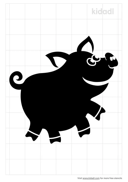 Cartoon Pig Stencils