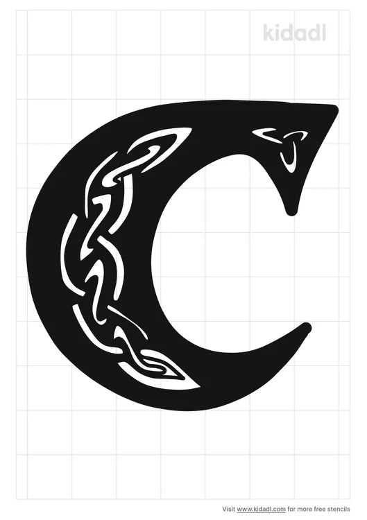 Celtic Letter C Stencils