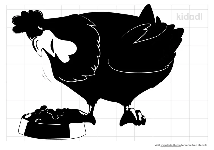 Chickens Eating Stencils