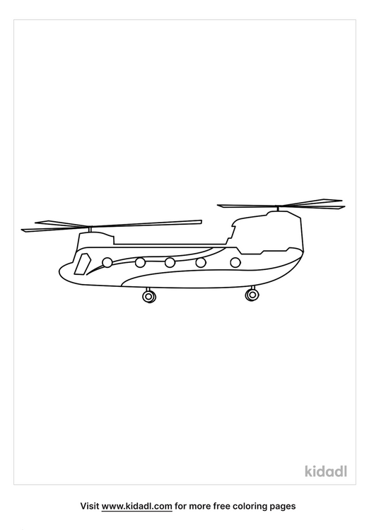 Chinook Helicopter Coloring Page Free Vehicles Coloring Page Kidadl