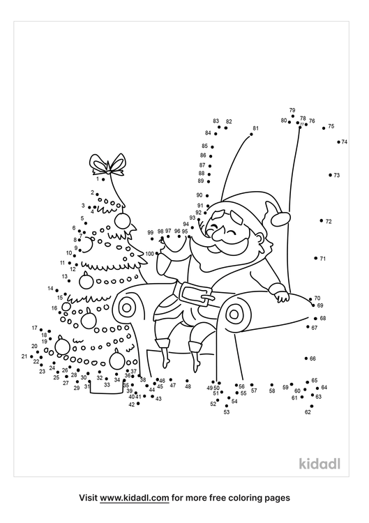 Free Christmas Hard 1 100 Dot To Dot Printables For Kids Kidadl