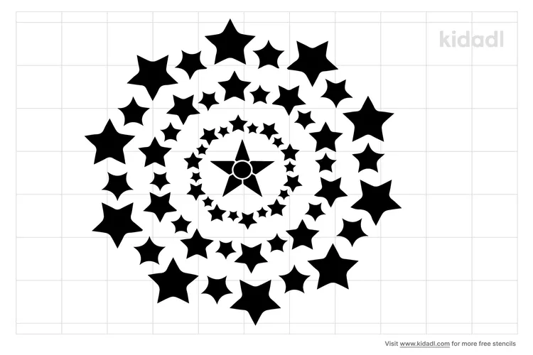 Circle And Stars Stencils