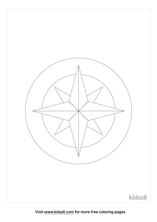 Free Compass Rose Coloring Page : Free Printable Compass Rose Download