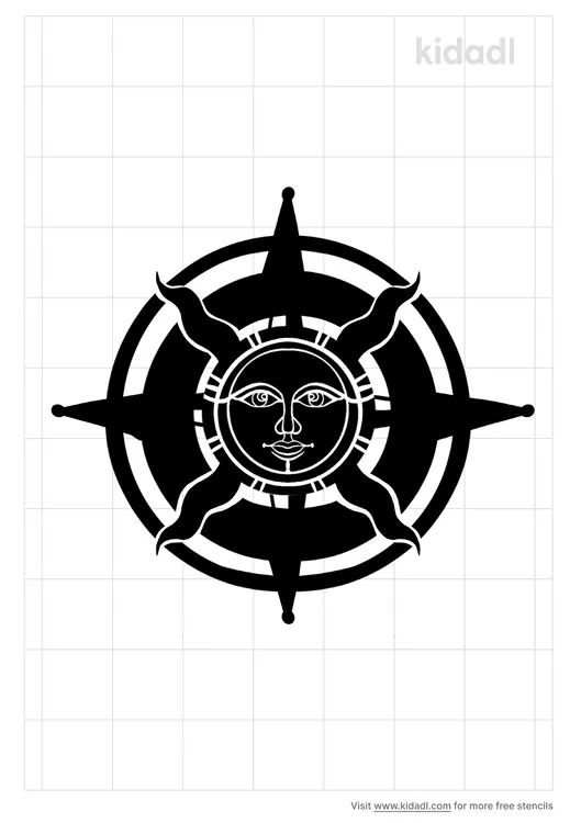 Compass Rose Sun Stencils
