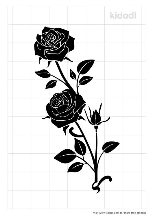 Cottage Rose And Rose Bud Stencils