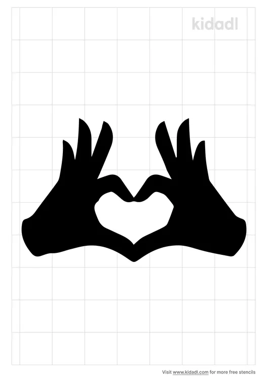 Couples Hand Heart Stencils