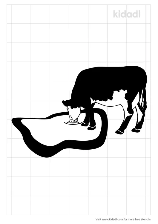 Cow Drinking Stencils