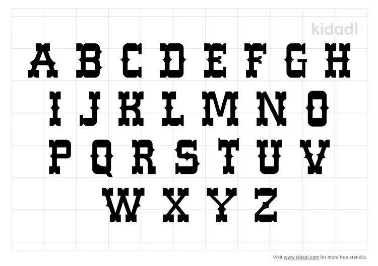 Cowboy Alphabet Stencils