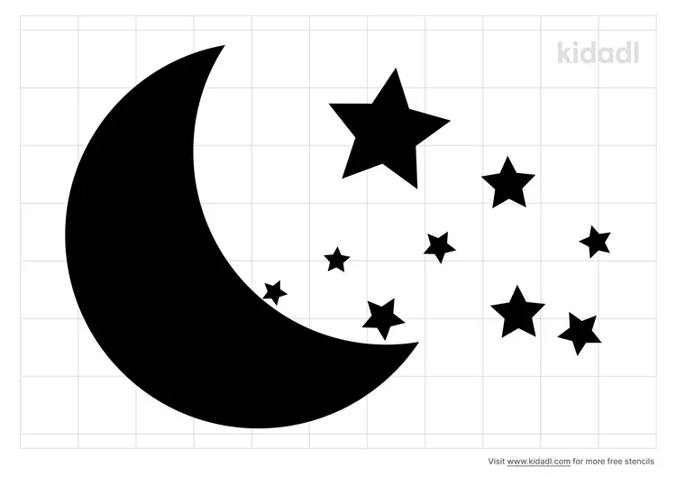 Crescent Moon Stars Stencils