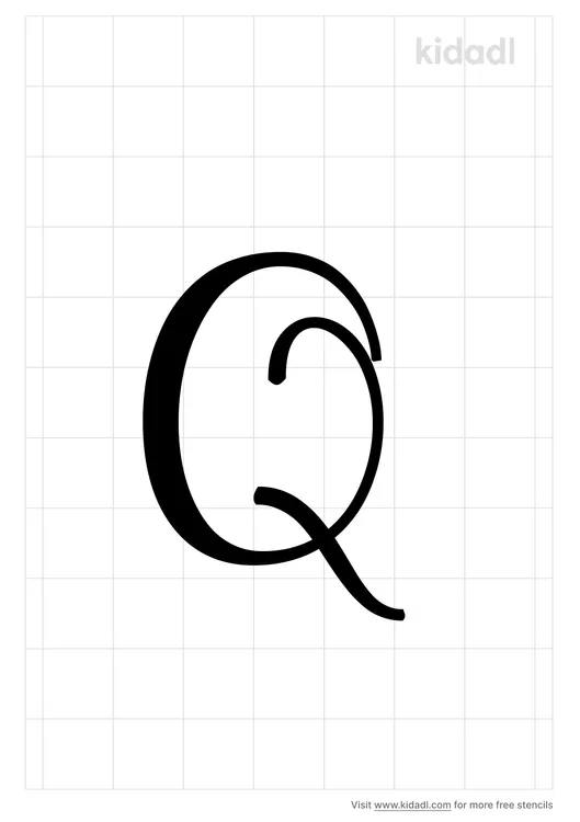 Cursive Letter Q Stencils