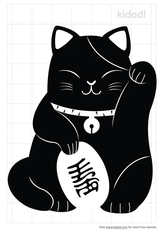 Cute Lucky Cat Stencils