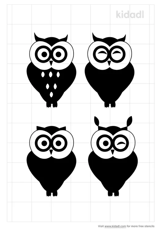 Cute Owls Stencils