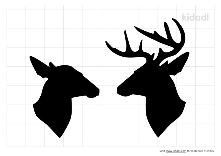 Deer And Doe Head Stencils