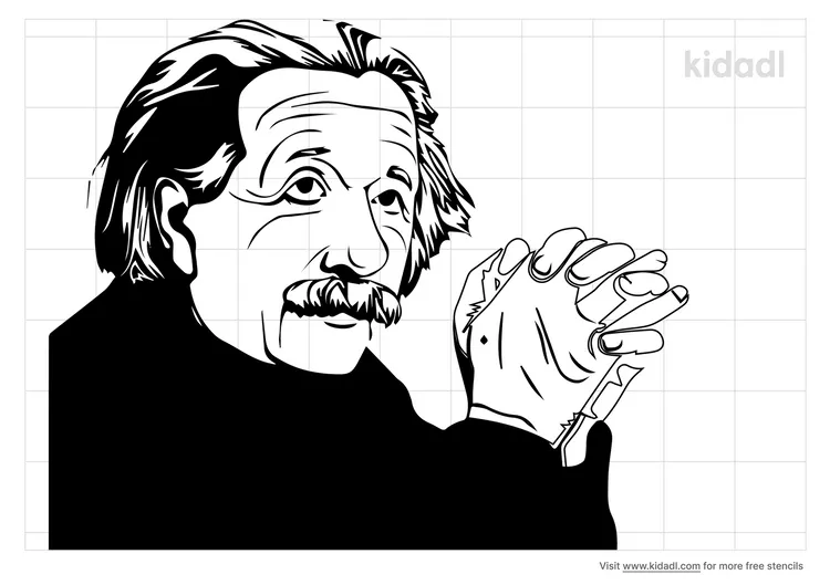 Detailed Albert Einstein Stencils