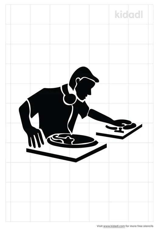 Dj Equipment And Character Stencils