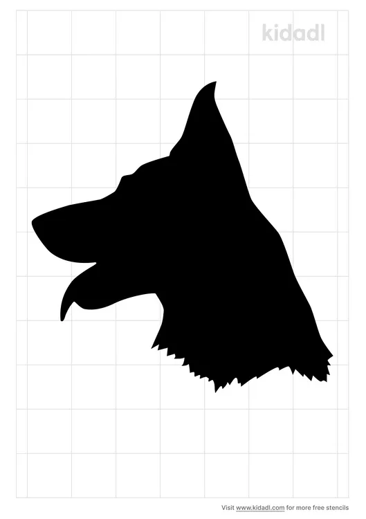 Dog Head Side Profile Stencils
