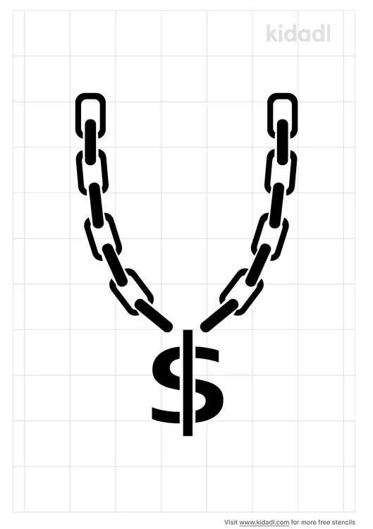 Dollar Sign Chain Stencils