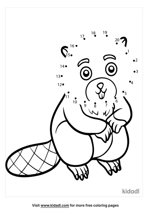 Free Beaver Easy 1 Dot To Dot Printables For Kids Kidadl