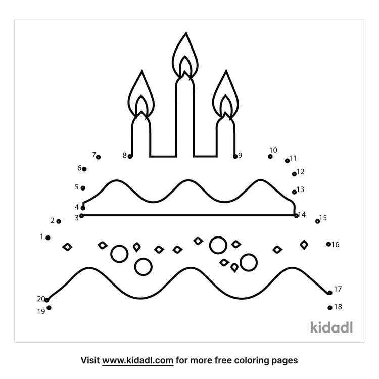 Free Birthday Cake Easy 1 Dot To Dot Printables For Kids Kidadl