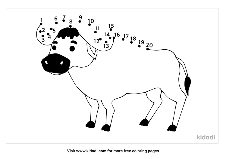 brutalt Citron tøjlerne Free Buffalo Easy 1-20 Dot to Dot Printables For Kids | Kidadl