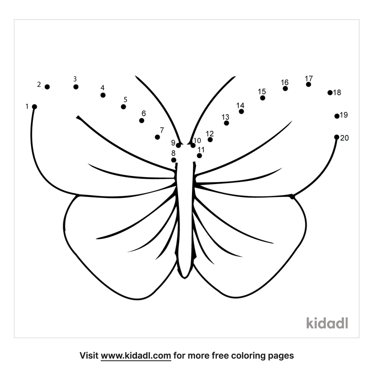 free butterfly easy 1 10 dot to dot printables for kids kidadl