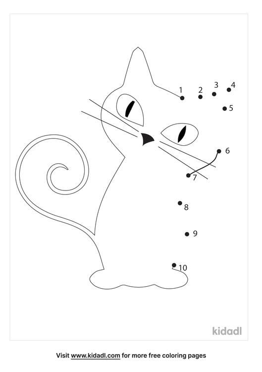 Free Cat Easy 1 10 Dot To Dot Printables For Kids Kidadl