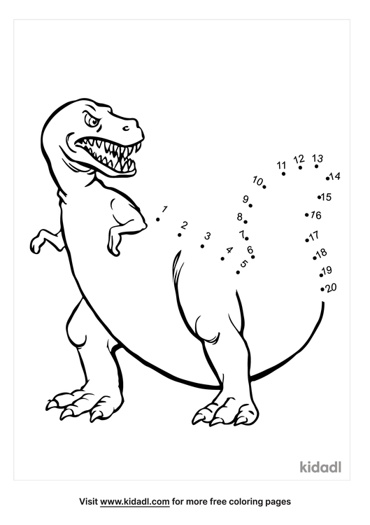 free dinosaur easy 1 20 dot to dot printables for kids kidadl