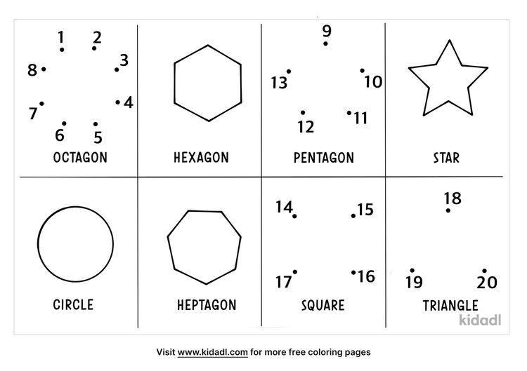 Free Geometric Shapes Easy 1 20 Dot To Dot Printables For Kids Kidadl