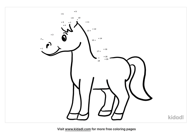 Free Horse Easy 1 Dot To Dot Printables For Kids Kidadl