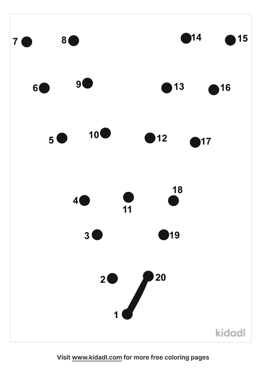 Free Letter V Easy 1 20 Dot To Dot Printables For Kids Kidadl