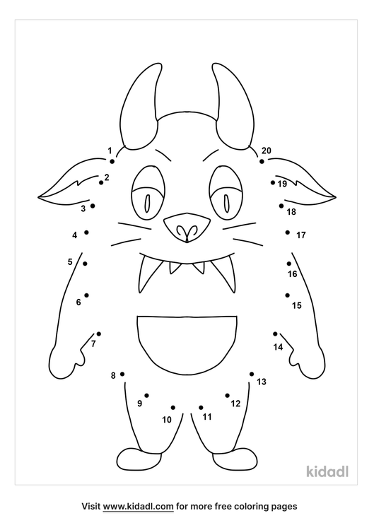 Free Monster Easy 1 Dot To Dot Printables For Kids Kidadl