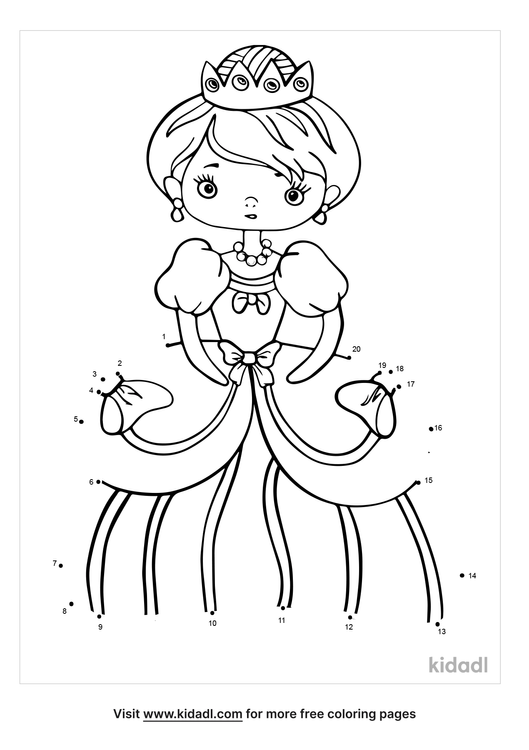 Free Princess Easy 1 Dot To Dot Printables For Kids Kidadl