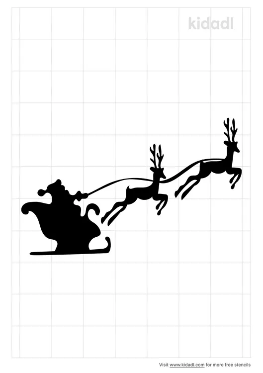 Easy Santa In A Sleigh Stencils