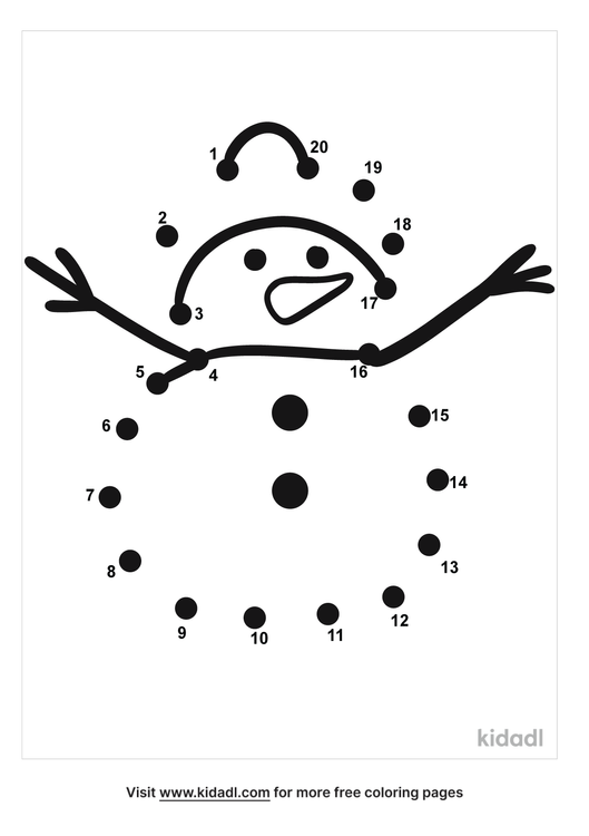 Free Snowman Easy 1 10 Dot To Dot Printables For Kids Kidadl