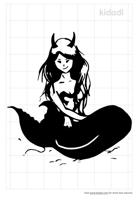 Evil Mermaid Stencils