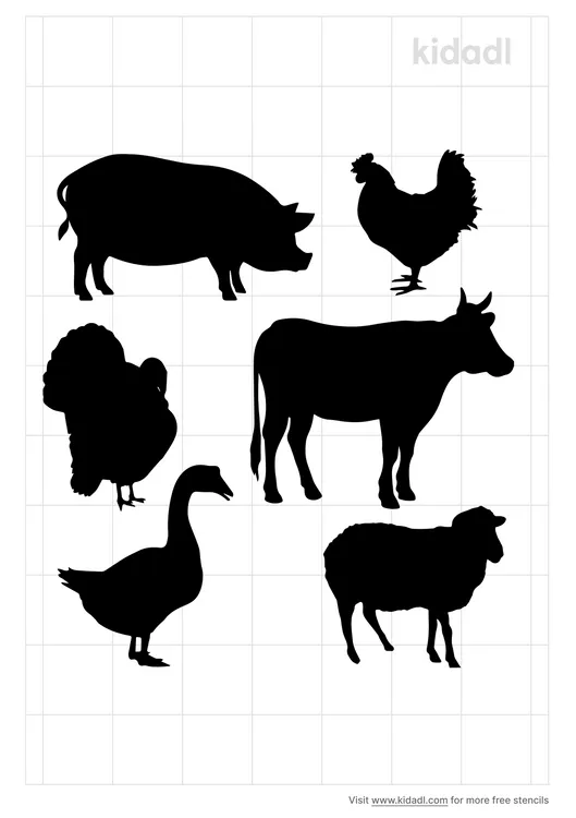 Farm Animal Stencils
