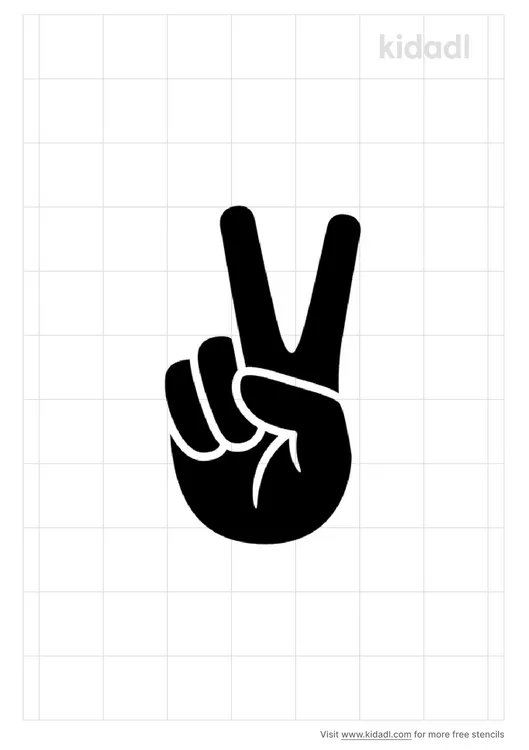Finger Peace Sign Stencils