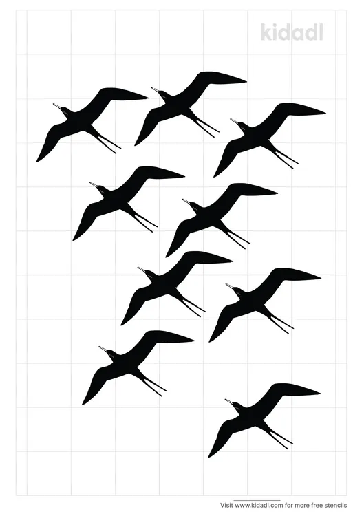Flock Of Birds Stencils