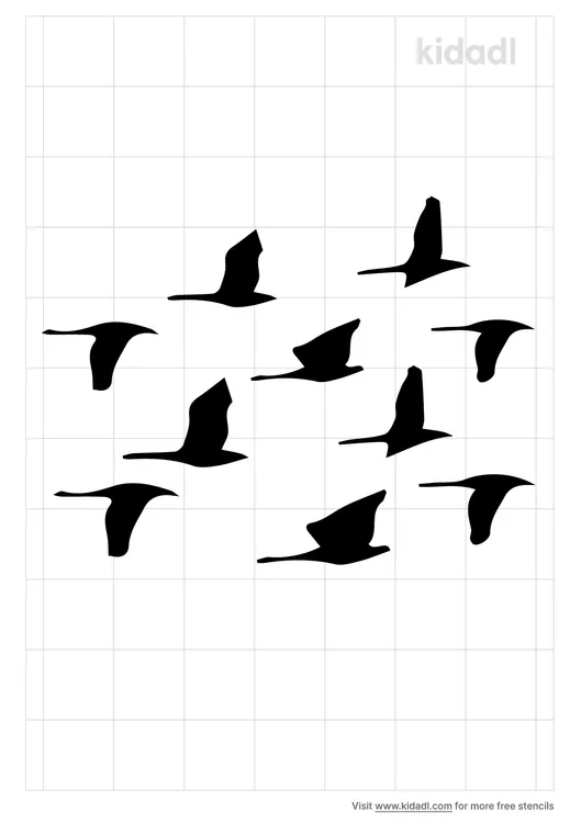 Flock Of Cranes Stencils