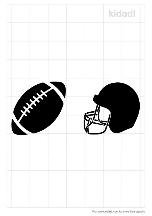 Football With Football Helmet Stencils