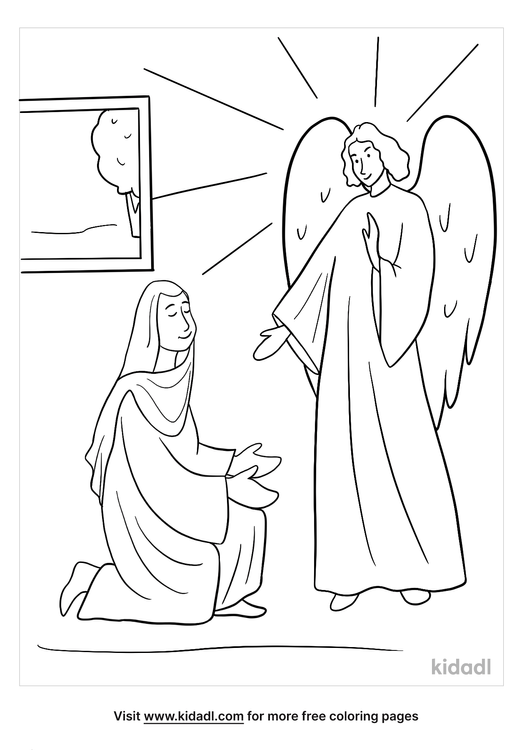 Gabriel Visits Mary Coloring Pages Free Bible Coloring Pages Kidadl